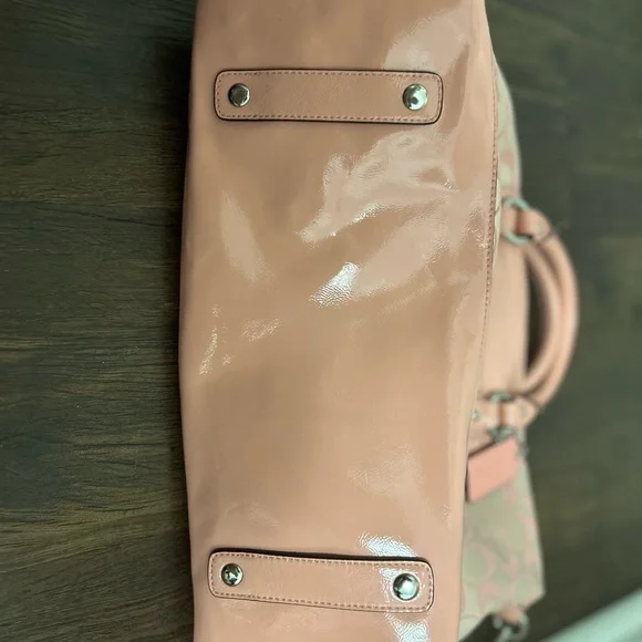 COACH ASHLEY PEONY PINK SIGNATURE CARRYALL HANDBAG SHOULDER BAG PURSE - Picture 7 of 16